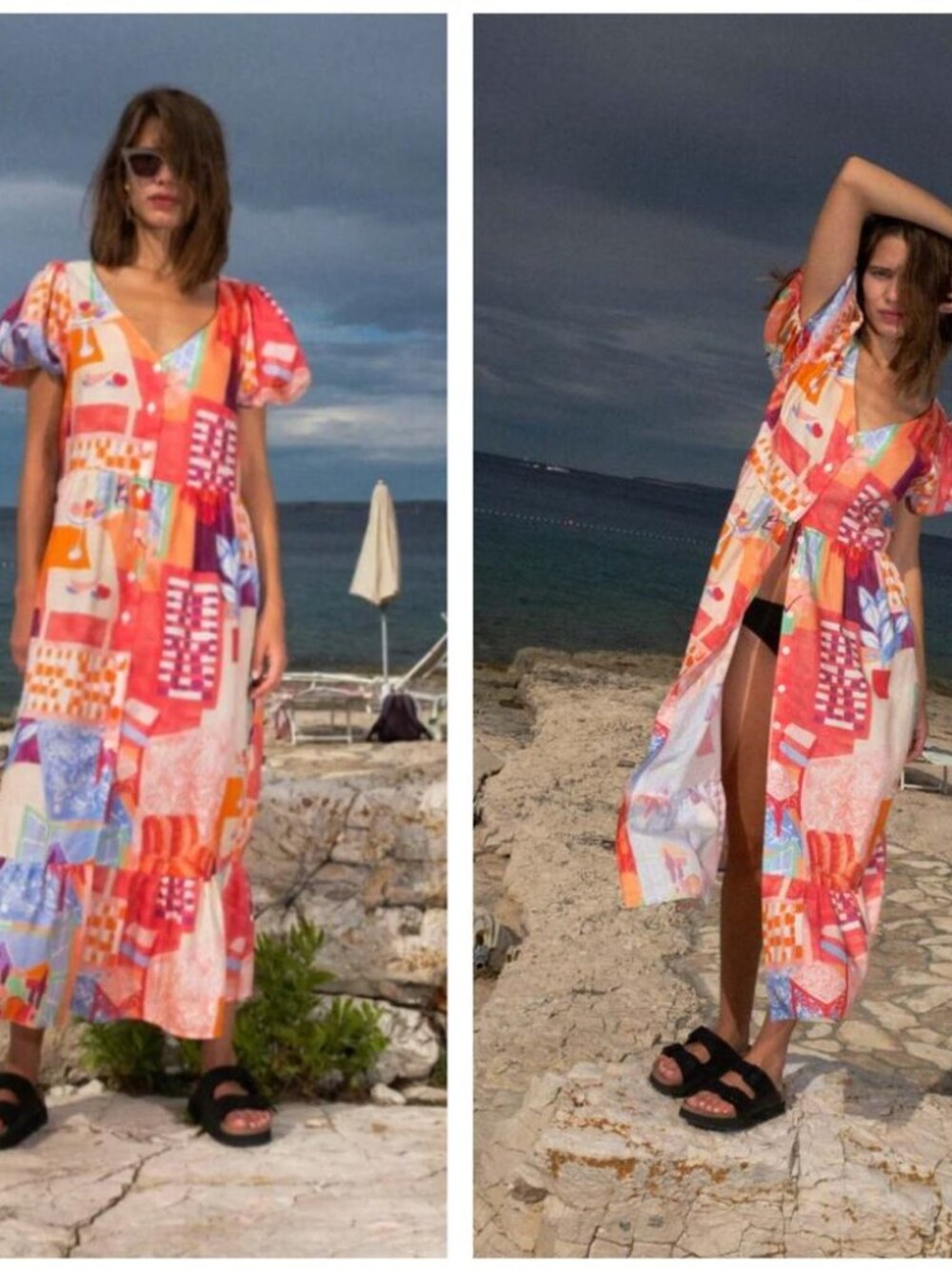 UNTITLED IN MOTION Caleo Maxi Dress in Room With A View Print Tropical Shift M